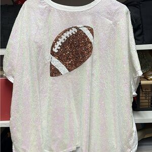 Sequin Football Graphic Top